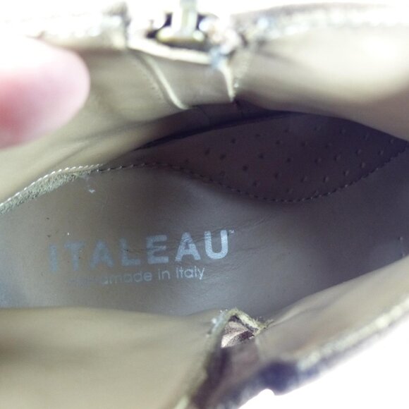 Italeau Waterproof Suede Leather Ankle Bootie Women 9 US 39.5 Brown Strap FLAW - Picture 13 of 13